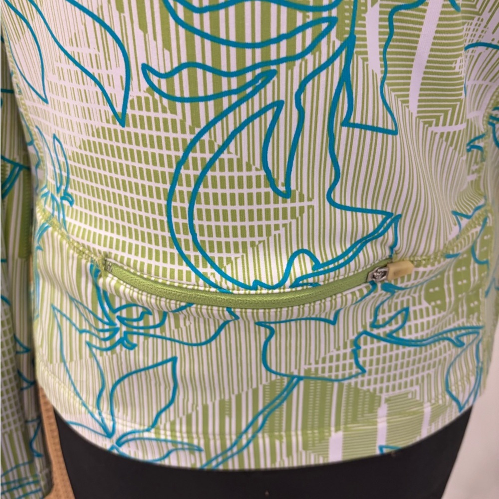 Lucy Hawaiian Print Sun Protection Zip-Up Athletic Jacket Size Small Running - Picture 6 of 16
